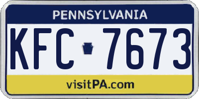 PA license plate KFC7673