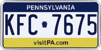 PA license plate KFC7675
