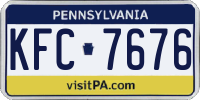 PA license plate KFC7676
