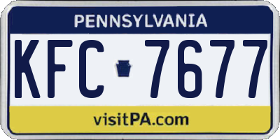 PA license plate KFC7677