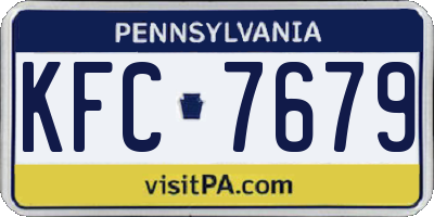PA license plate KFC7679