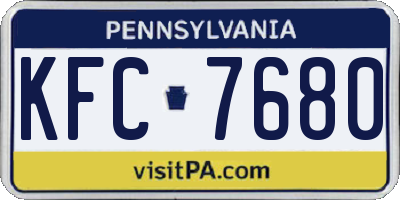 PA license plate KFC7680