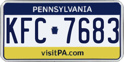 PA license plate KFC7683