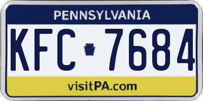 PA license plate KFC7684