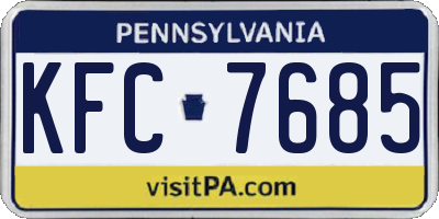 PA license plate KFC7685