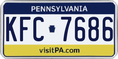 PA license plate KFC7686