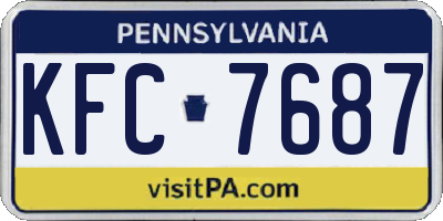PA license plate KFC7687