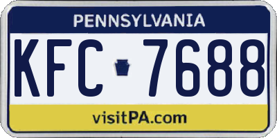 PA license plate KFC7688