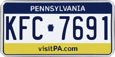 PA license plate KFC7691