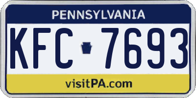 PA license plate KFC7693