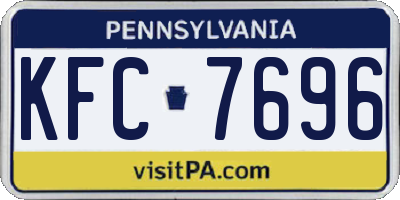 PA license plate KFC7696