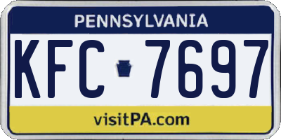 PA license plate KFC7697
