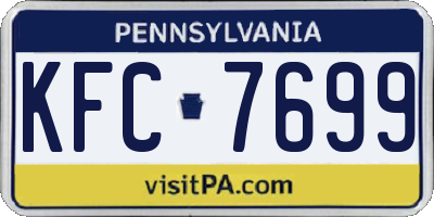 PA license plate KFC7699