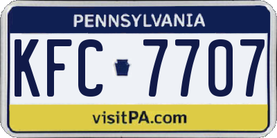 PA license plate KFC7707