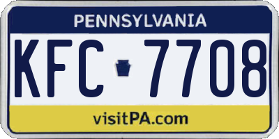 PA license plate KFC7708