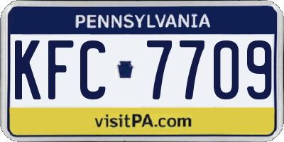 PA license plate KFC7709