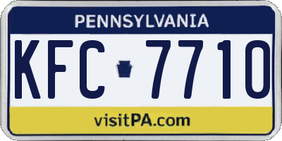 PA license plate KFC7710