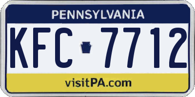 PA license plate KFC7712