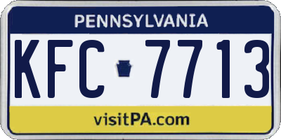 PA license plate KFC7713