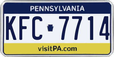 PA license plate KFC7714