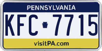 PA license plate KFC7715