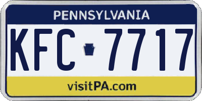 PA license plate KFC7717