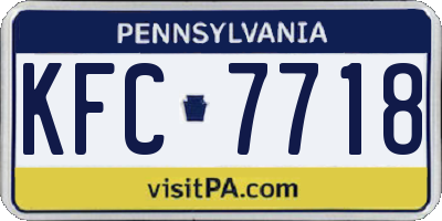 PA license plate KFC7718