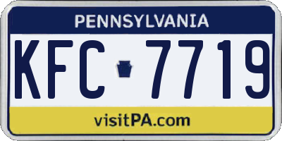 PA license plate KFC7719
