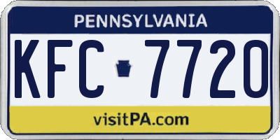 PA license plate KFC7720