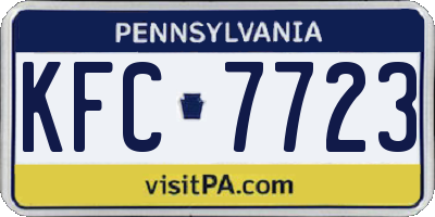 PA license plate KFC7723