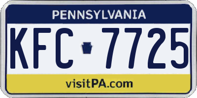 PA license plate KFC7725