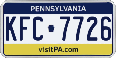 PA license plate KFC7726