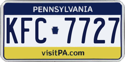 PA license plate KFC7727