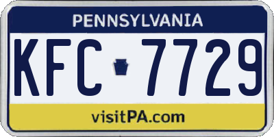 PA license plate KFC7729