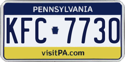 PA license plate KFC7730