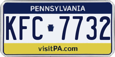 PA license plate KFC7732