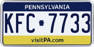 PA license plate KFC7733