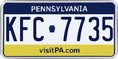 PA license plate KFC7735