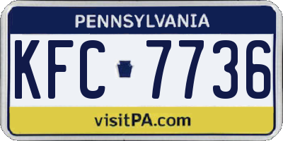 PA license plate KFC7736