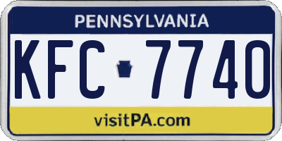 PA license plate KFC7740