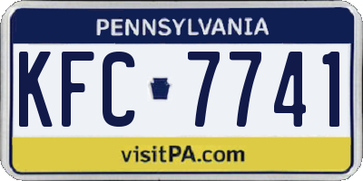 PA license plate KFC7741