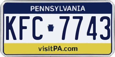 PA license plate KFC7743