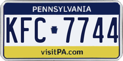 PA license plate KFC7744