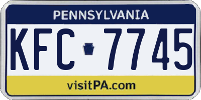 PA license plate KFC7745