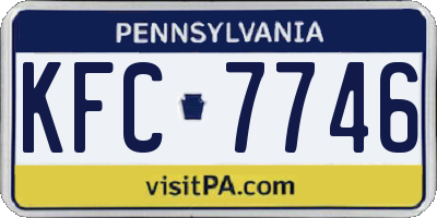 PA license plate KFC7746