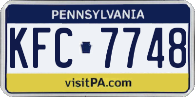 PA license plate KFC7748