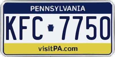 PA license plate KFC7750