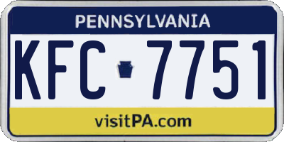 PA license plate KFC7751