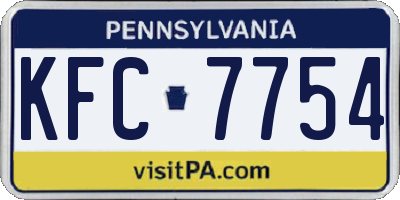 PA license plate KFC7754