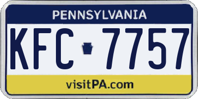 PA license plate KFC7757